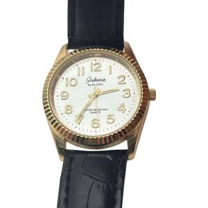 VTG Galaxie by Elgin Men's Quartz Watch 36mm Gold/ Silver Tone WR - New Battery